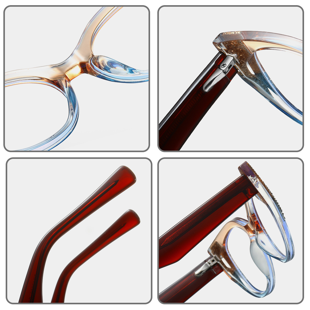 Brigitte-Plain lens glasses are available with prescription optical lenses