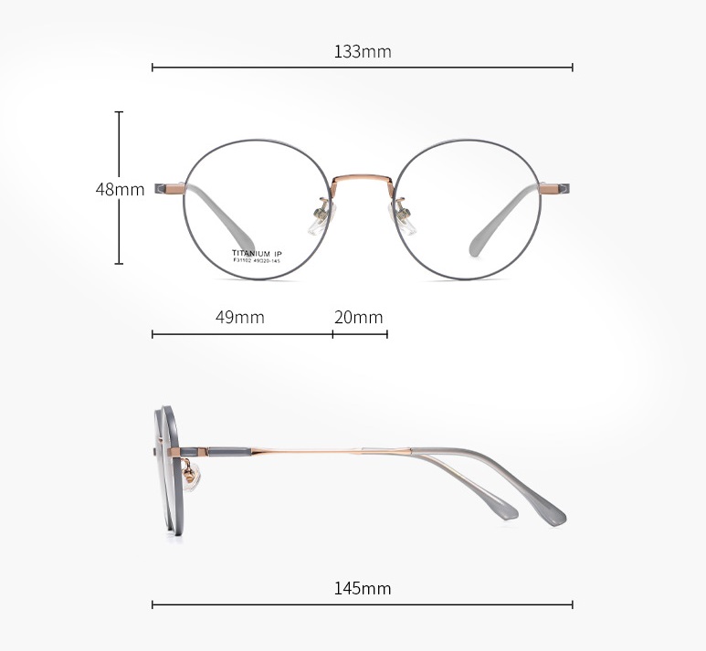 Tom-Round pure titanium frame-F31102