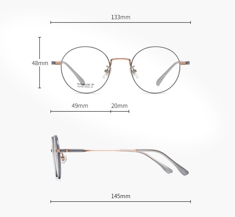 Tom-Round pure titanium frame-F31102