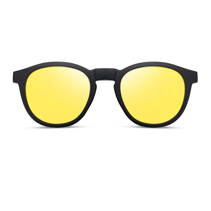 Ira-Square fullrim foldable polarized magnetic prescription glasses includes night vision lenses