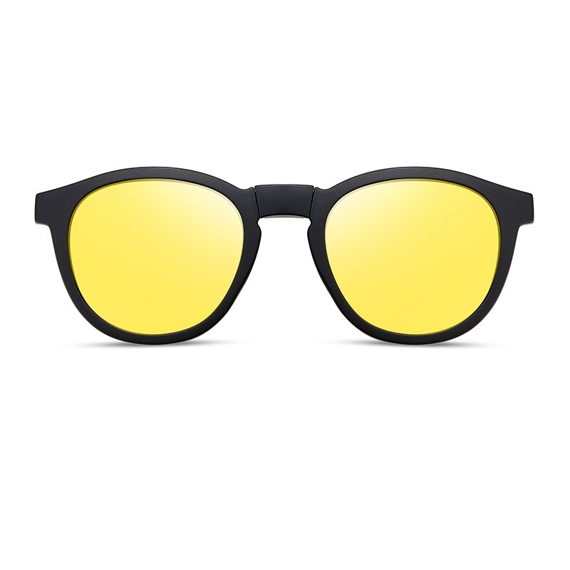 Ira-Square fullrim foldable polarized magnetic prescription glasses includes night vision lenses