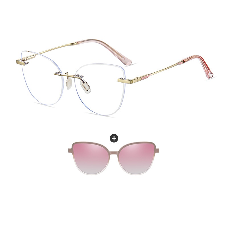 Ives-Butterfly rimless polarized magnetic prescription glasses-Glasses Magic