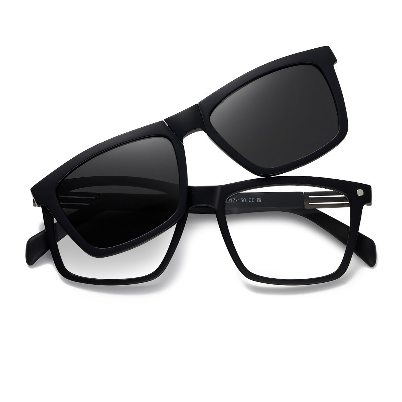 Ignatius-Square fullrim foldable polarized magnetic prescription glasses includes night vision lenses-Glasses Magic