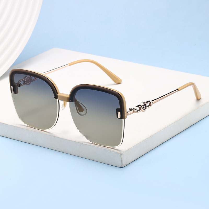 Isis-Square semi-rimless polarized sunglasses for women