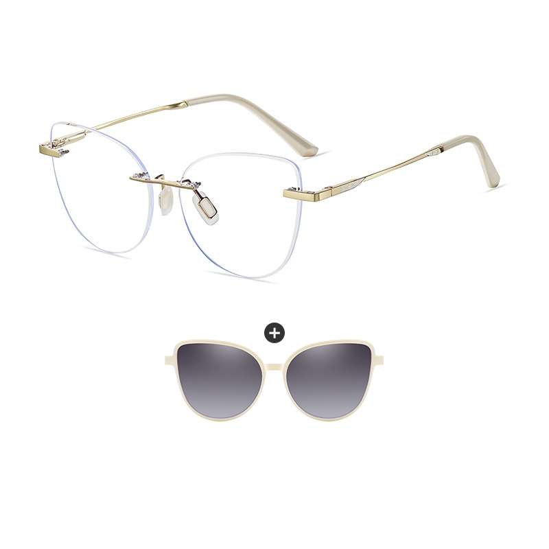 Ives-Butterfly rimless polarized magnetic prescription glasses-Glasses Magic