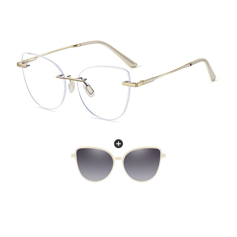 Ives-Butterfly rimless polarized magnetic prescription glasses-Glasses Magic