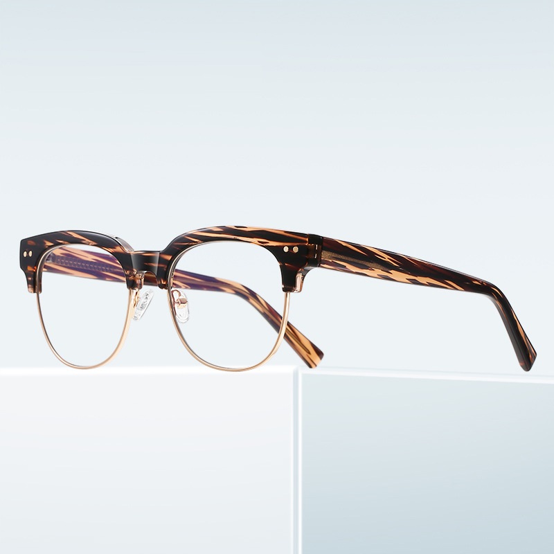 Gene-Round fullrim browline prescription glasses