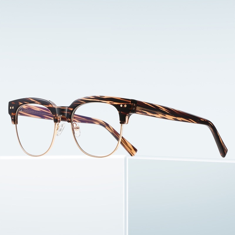Gene-Round fullrim browline prescription glasses