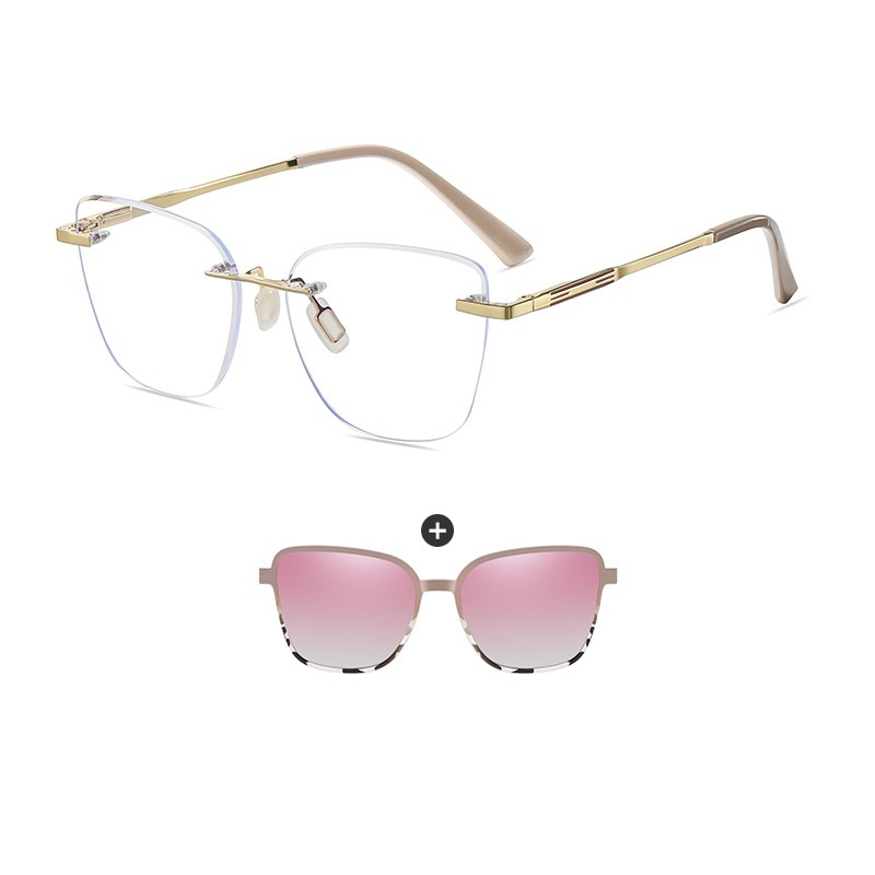 Isidore-Butterfly rimless polarized magnetic prescription glasses