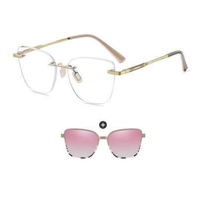 Isidore-Butterfly rimless polarized magnetic prescription glasses