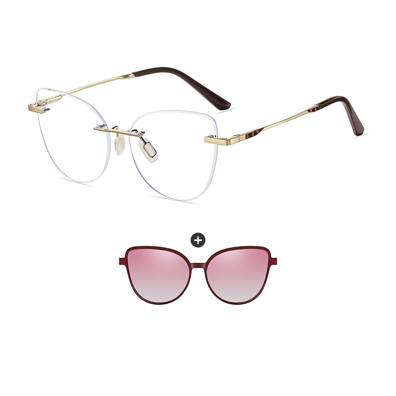 Ives-Butterfly rimless polarized magnetic prescription glasses-Glasses Magic