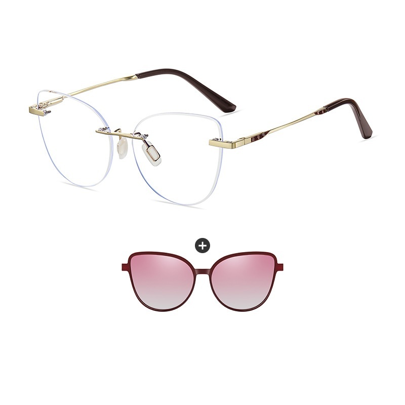 Ives-Butterfly rimless polarized magnetic prescription glasses-Glasses Magic