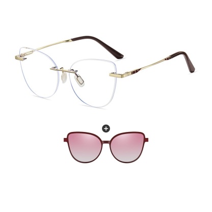 Ives-Butterfly rimless polarized magnetic prescription glasses-Glasses Magic