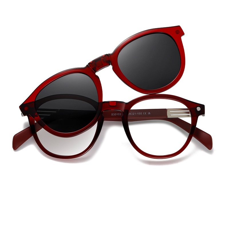 Ira-Square fullrim foldable polarized magnetic prescription glasses includes night vision lenses