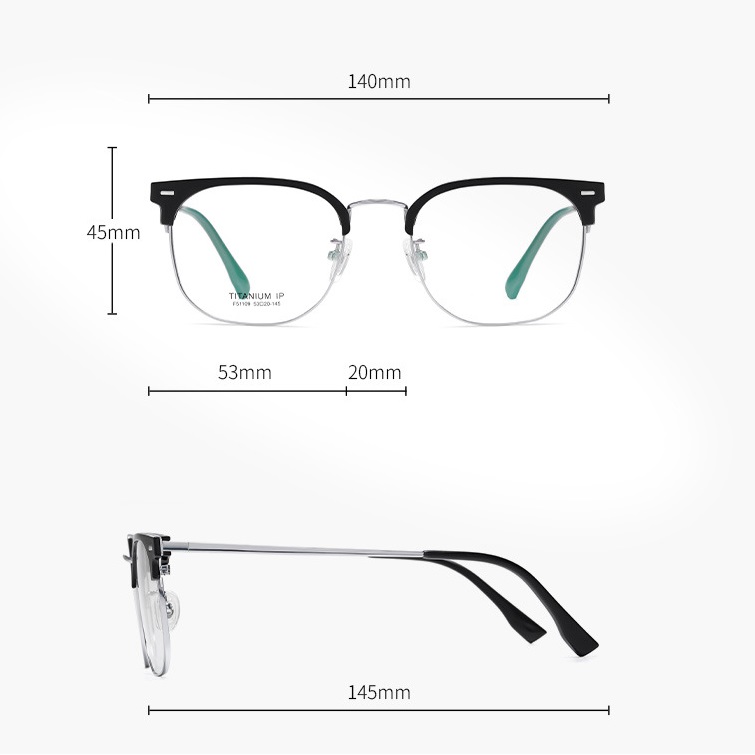 Jack-Pure titanium retro eyebrow frame-F51109