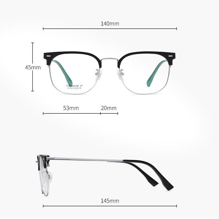 Jack-Pure titanium retro eyebrow frame-F51109