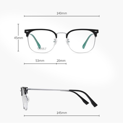 Jack-Pure titanium retro eyebrow frame-F51109