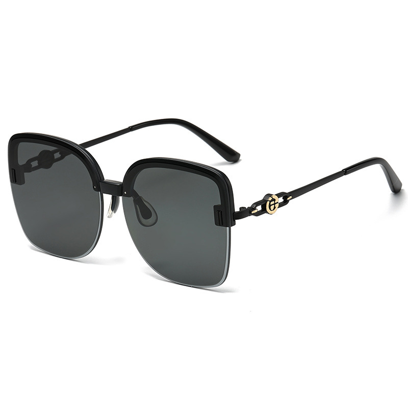 Isis-Square semi-rimless polarized sunglasses for women