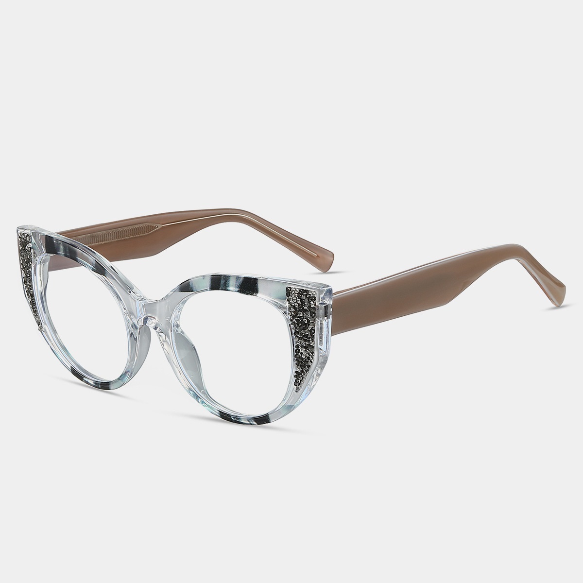 Brigitte-Plain lens glasses are available with prescription optical lenses