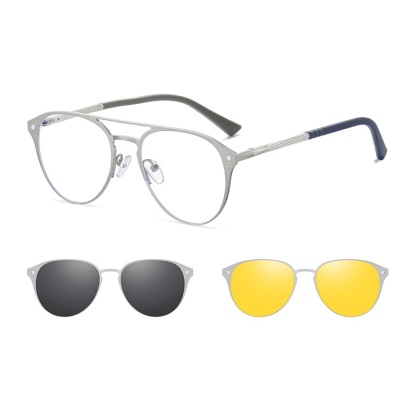 Jarek-Aviator fullrim polarized magnetic prescription glasses includes night vision lenses