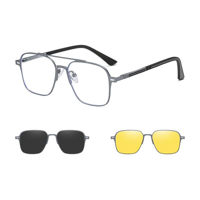 Jason-Aviator fullrim polarized magnetic prescription glasses includes night vision lenses