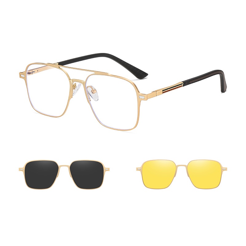 Jason-Aviator fullrim polarized magnetic prescription glasses includes night vision lenses