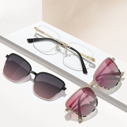 Isidore-Butterfly rimless polarized magnetic prescription glasses