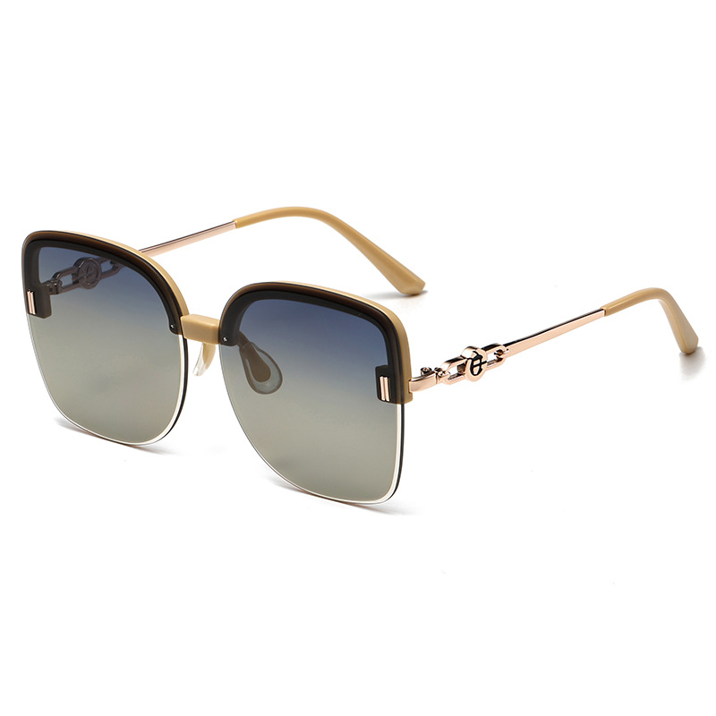 Isis-Square semi-rimless polarized sunglasses for women