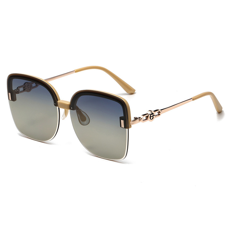 Isis-Square semi-rimless polarized sunglasses for women