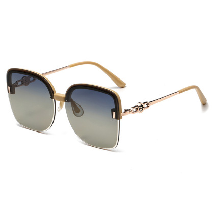 Isis-Square semi-rimless polarized sunglasses for women