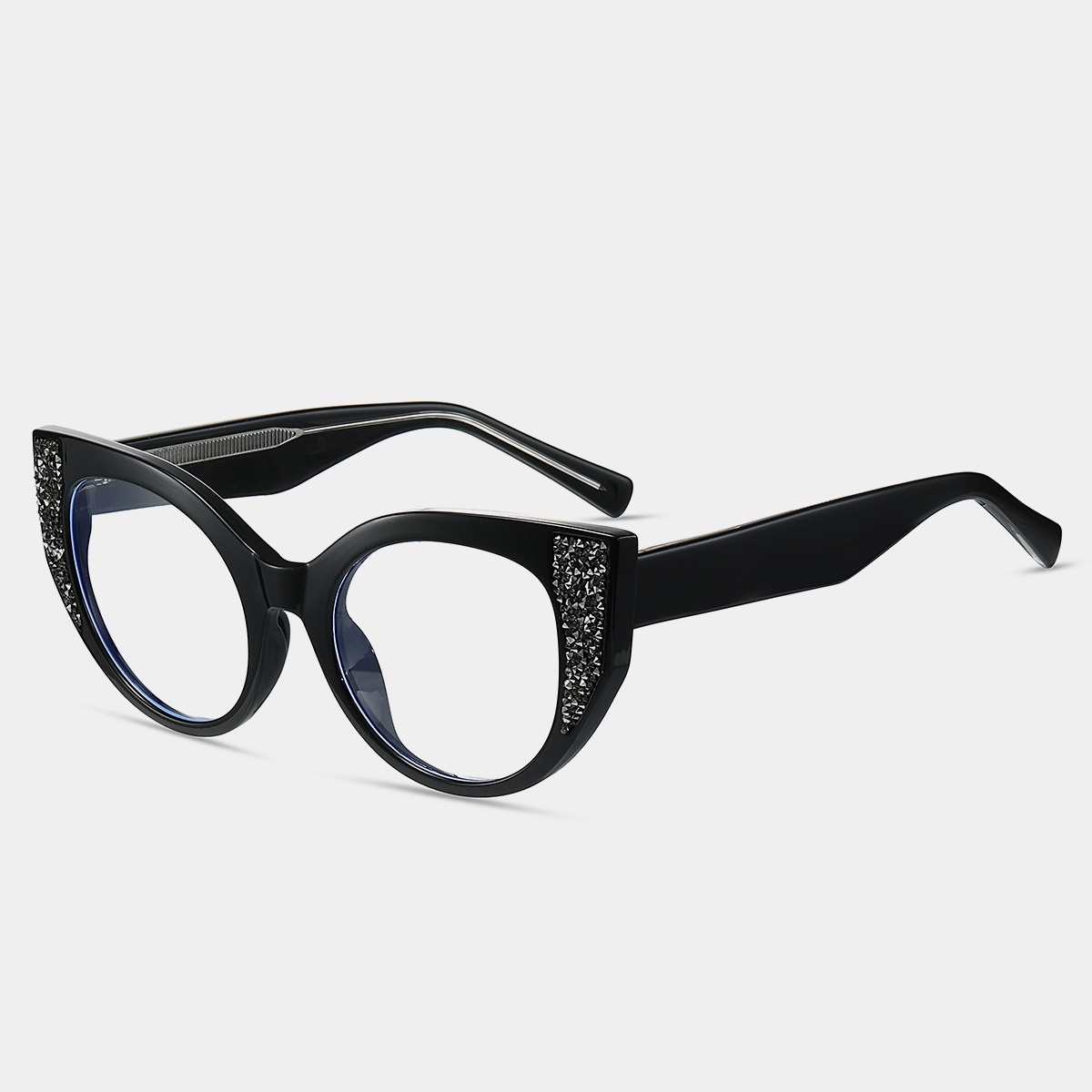 Brigitte-Plain lens glasses are available with prescription optical le