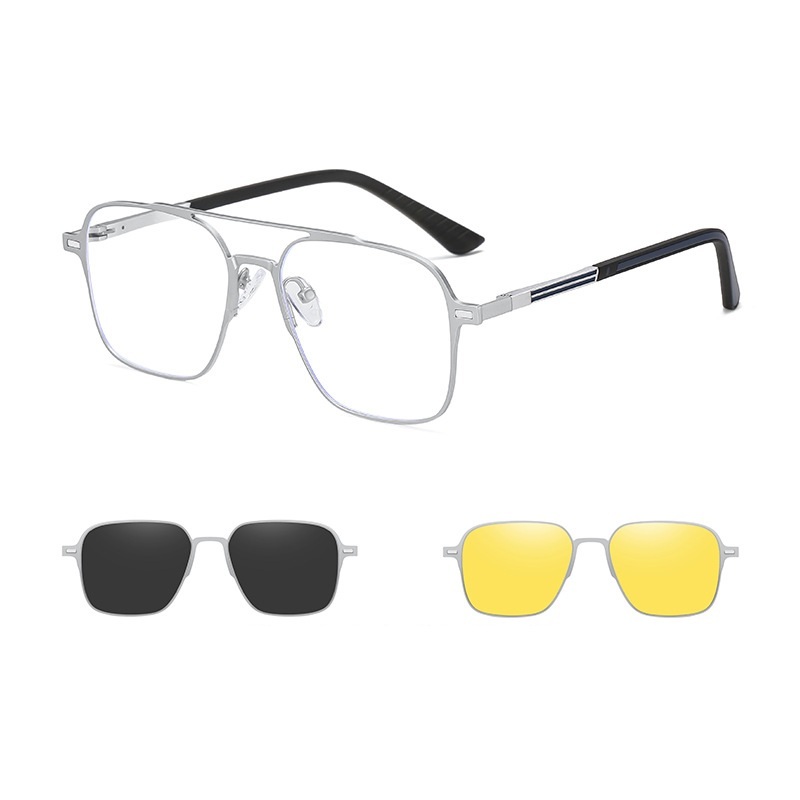 Jason-Aviator fullrim polarized magnetic prescription glasses includes night vision lenses