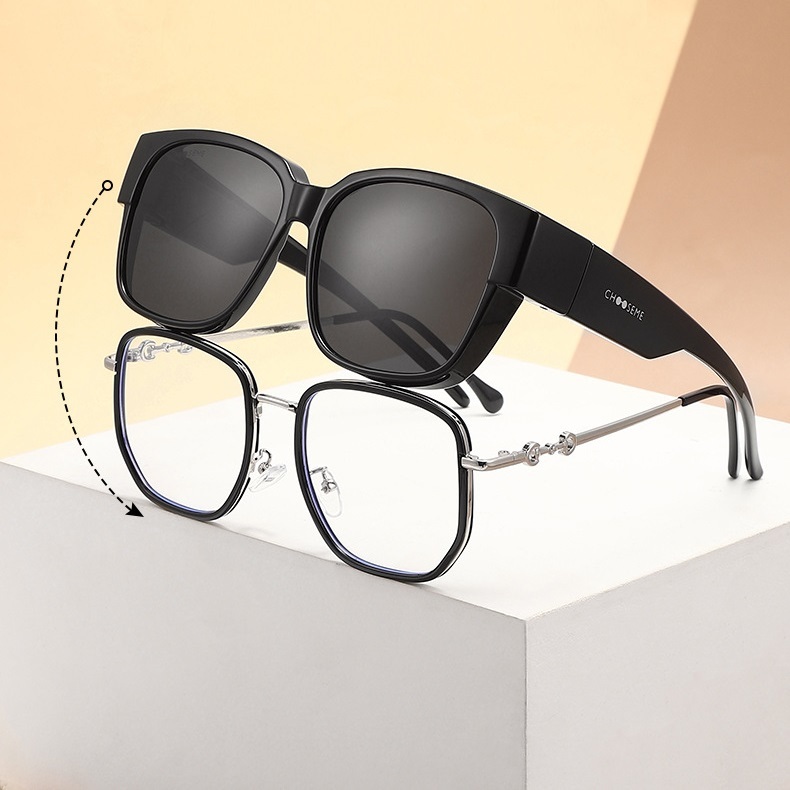 Hana-Polarized sunglasses fit over glasses with optional night vision lenses