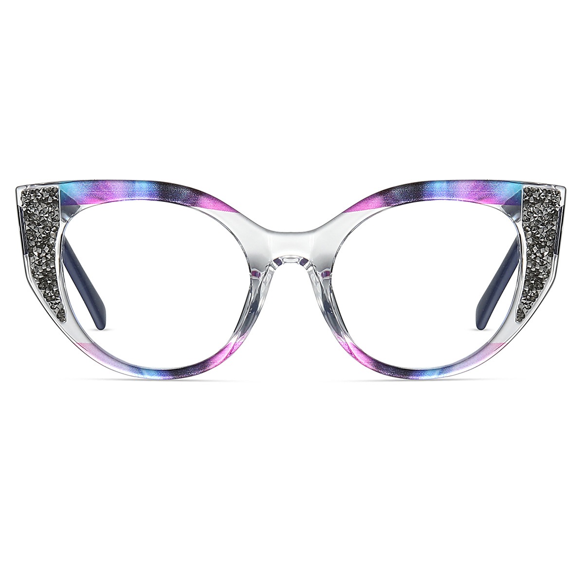 Brigitte-Plain lens glasses are available with prescription optical lenses