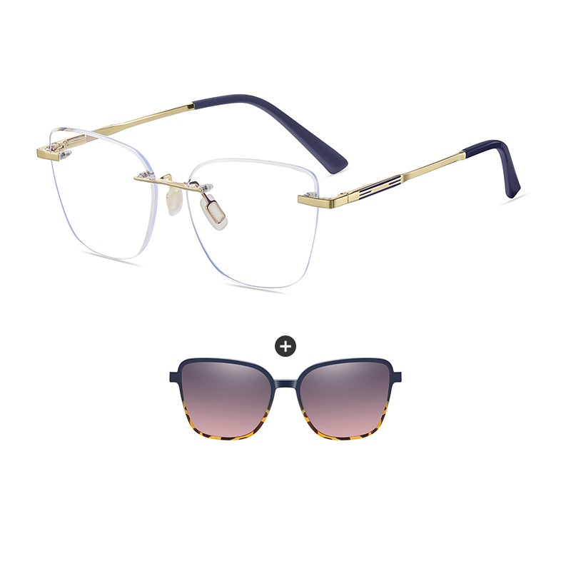 Isidore-Butterfly rimless polarized magnetic prescription glasses