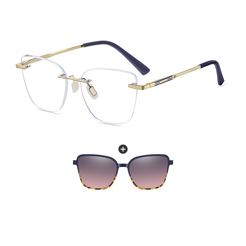 Isidore-Butterfly rimless polarized magnetic prescription glasses