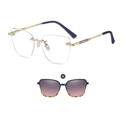 Isidore-Butterfly rimless polarized magnetic prescription glasses