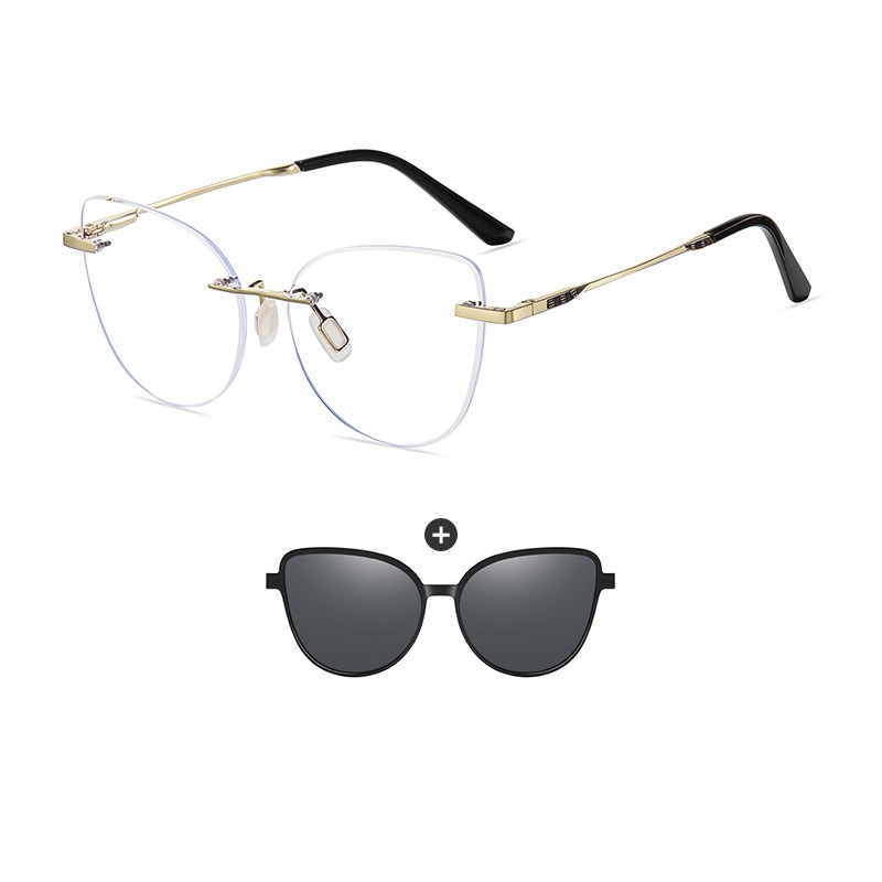 Ives-Butterfly rimless polarized magnetic prescription glasses-Glasses Magic