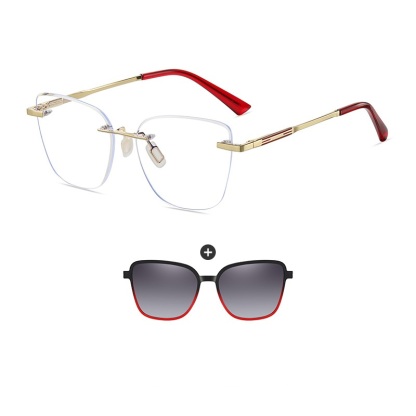 Isidore-Butterfly rimless polarized magnetic prescription glasses