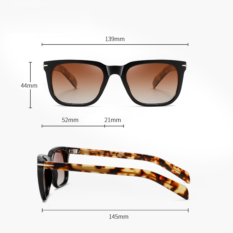 Fido-Square polarized sunglasses can be customized with optical prescription lenses