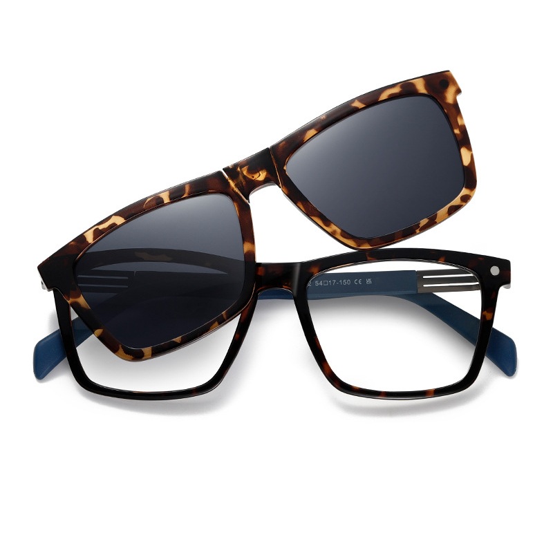 Ignatius-Square fullrim foldable polarized magnetic prescription glasses includes night vision lenses-Glasses Magic