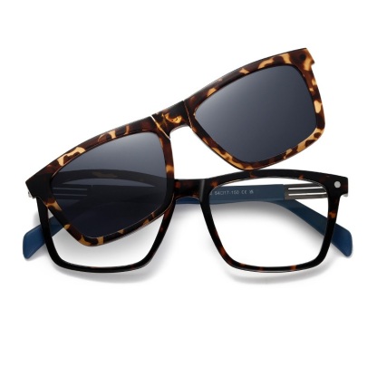 Ignatius-Square fullrim foldable polarized magnetic prescription glasses includes night vision lenses-Glasses Magic