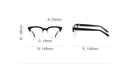 Gene-Round fullrim browline prescription glasses