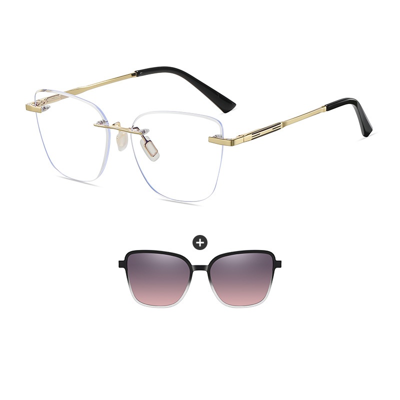 Isidore-Butterfly rimless polarized magnetic prescription glasses