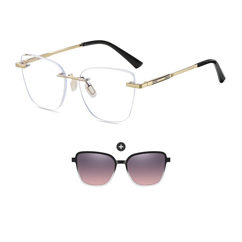 Isidore-Butterfly rimless polarized magnetic prescription glasses