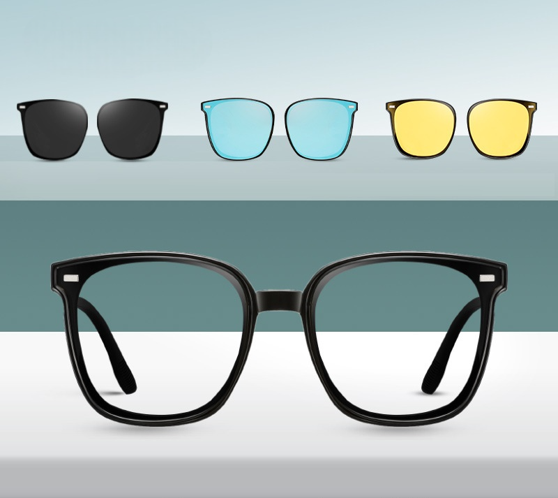 Dick-Foldable polarized sunglasses with magnetic lens set