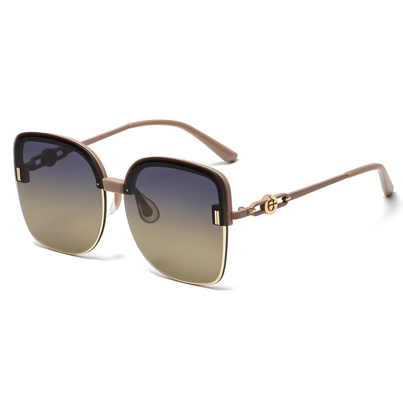 Isis-Square semi-rimless polarized sunglasses for women