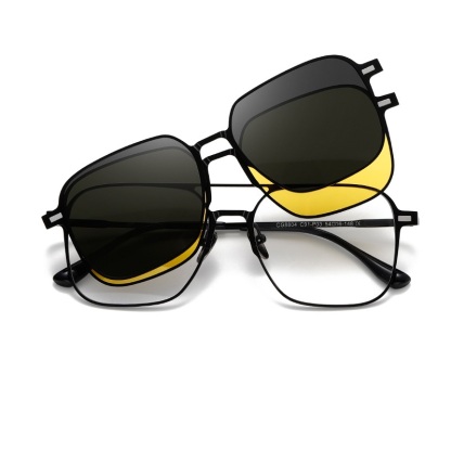 Fidel-Square prescription magnetic glasses set includes polarized lenses and night vision lenses