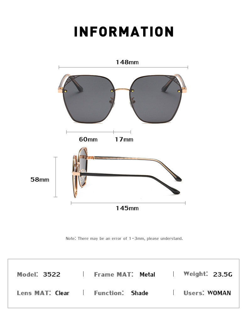 Irisa-Polygon fullrim polarized sunglasses for women