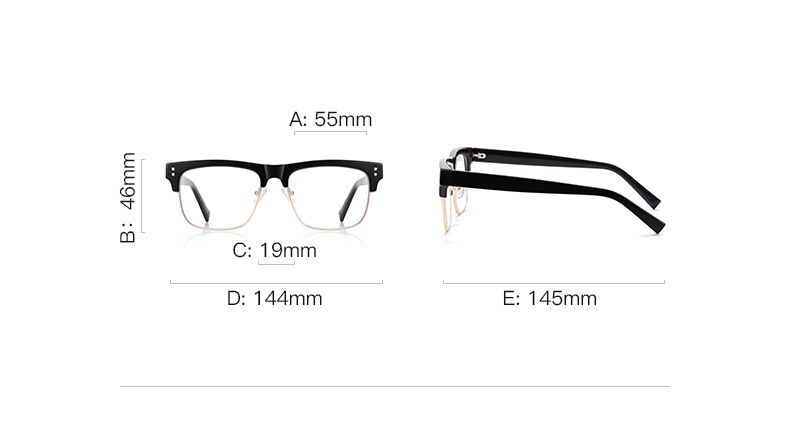 Gary-Square fullrim browline prescription glasses